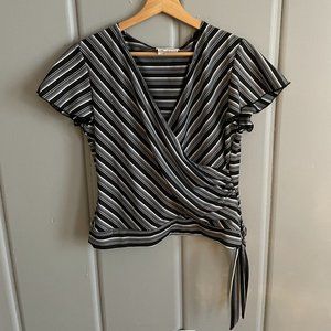 Black and White Striped Blouse